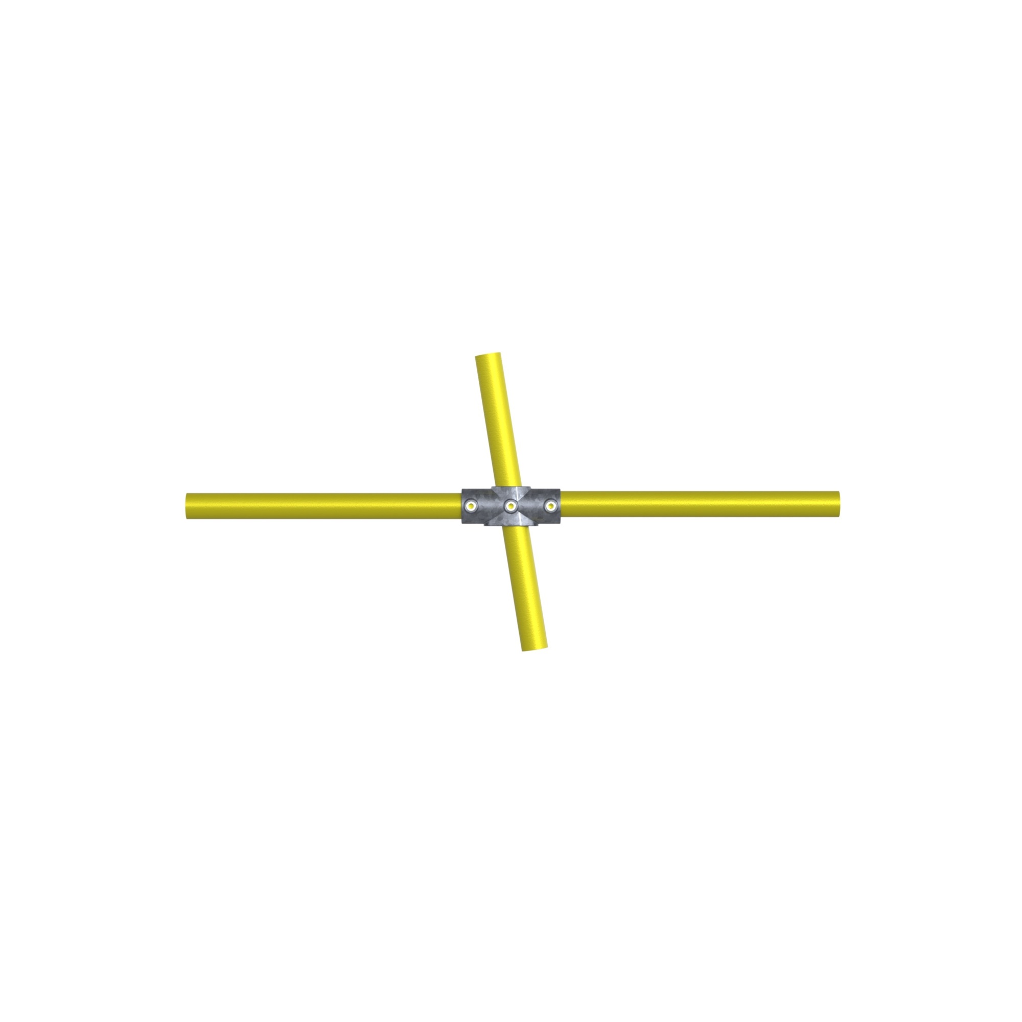 Safety Rail Co. Modular Galvanized Pipe Fitting System - Two Socket Angle Cross - 1-1/2in